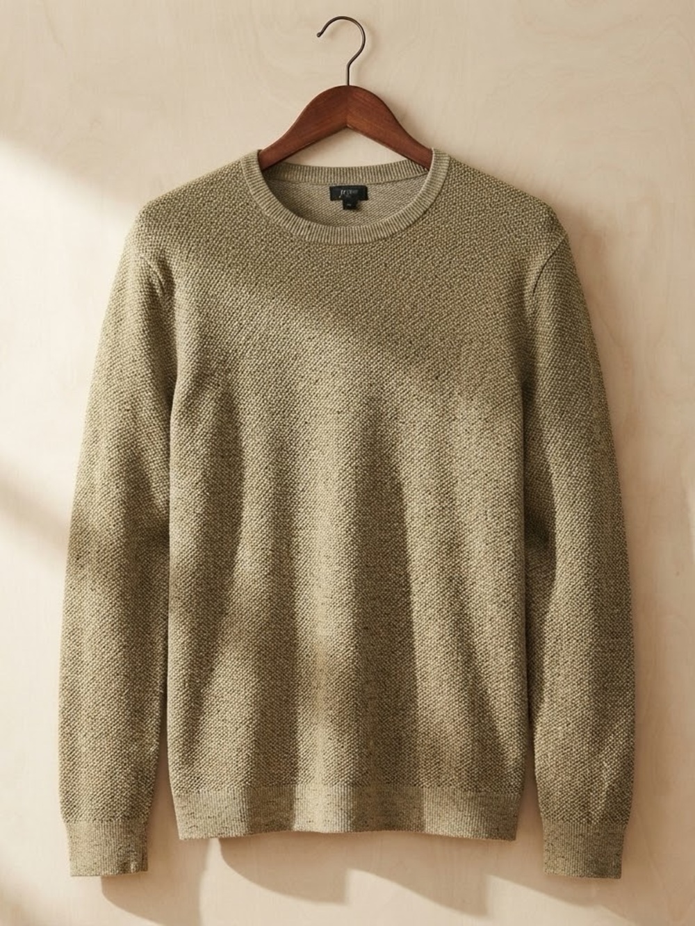 J. Crew Olive Textured Crewneck Sweater